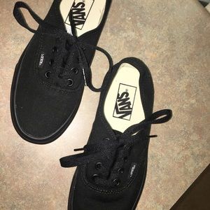 All black authentic vans
